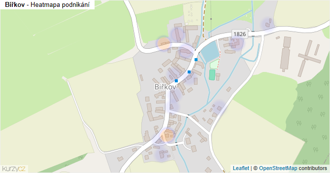 Biřkov - mapa podnikání