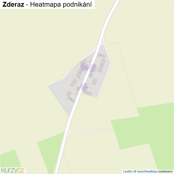 Mapa Zderaz - Firmy v části obce.