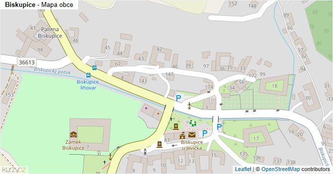Biskupice - mapa obce