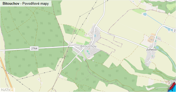 Bítouchov - záplavové mapy stoleté vody