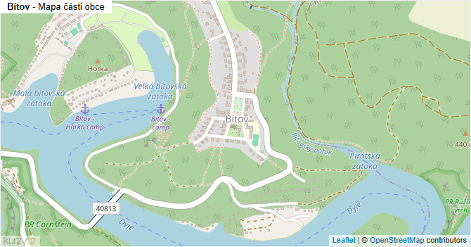 Bítov - mapa části obce