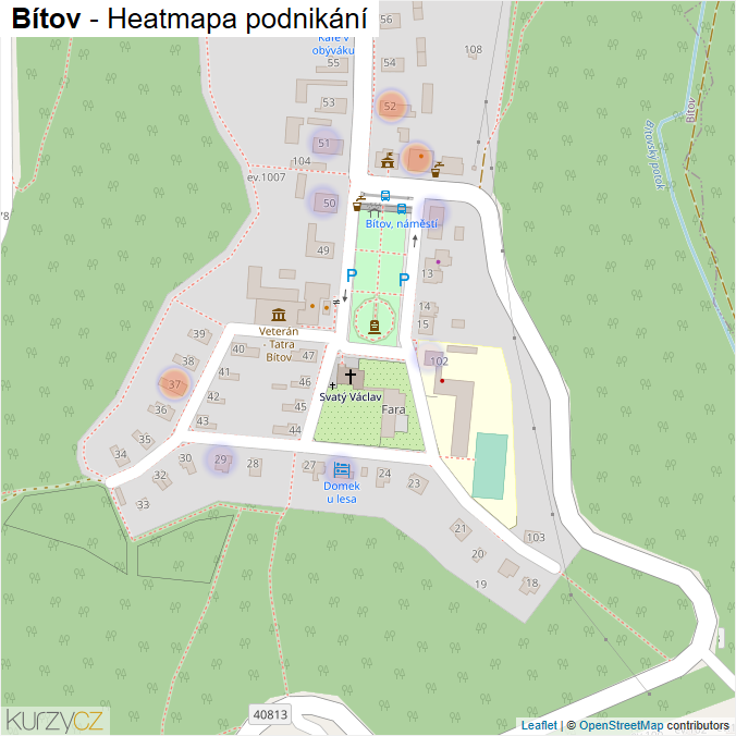 Mapa Bítov - Firmy v části obce.