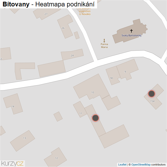 Mapa Bítovany - Firmy v obci.