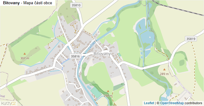 Bítovany - mapa části obce