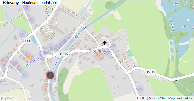 Bítovany - mapa podnikání
