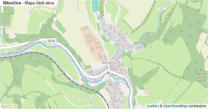 Bítovčice - mapa části obce