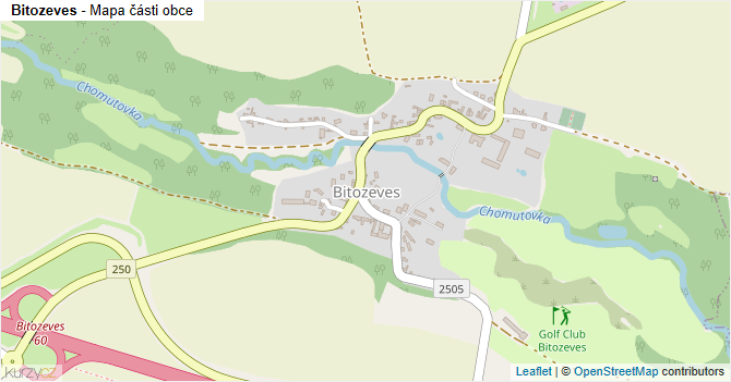 Bitozeves - mapa části obce