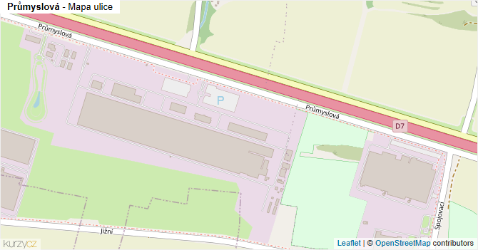 Průmyslová - mapa ulice