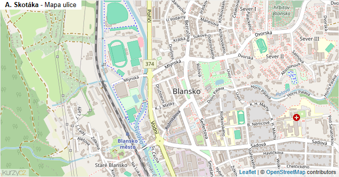 A. Skotáka - mapa ulice