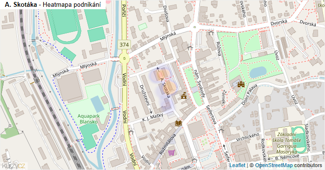 A. Skotáka - mapa podnikání