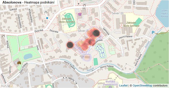 Absolonova - mapa podnikání