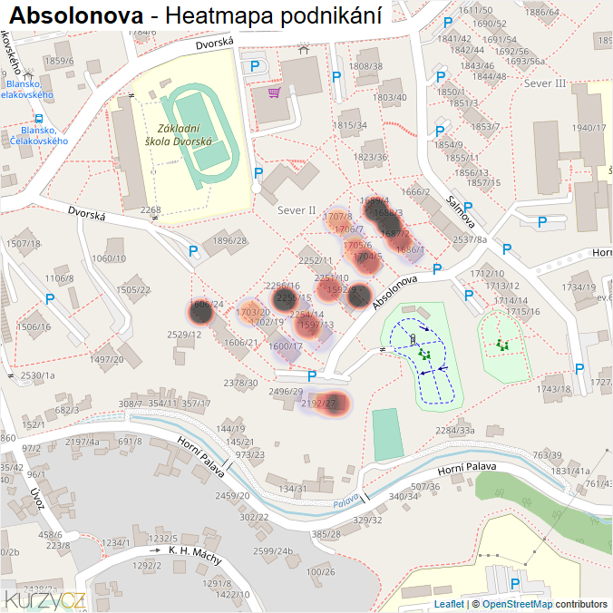 Mapa Absolonova - Firmy v ulici.