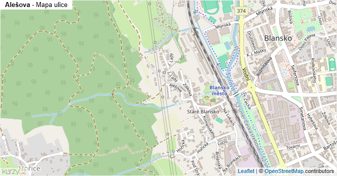 Alešova - mapa ulice