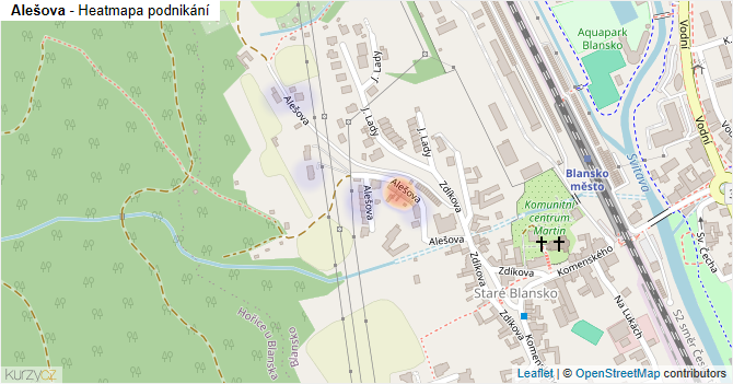 Alešova - mapa podnikání
