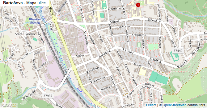 Bartošova - mapa ulice