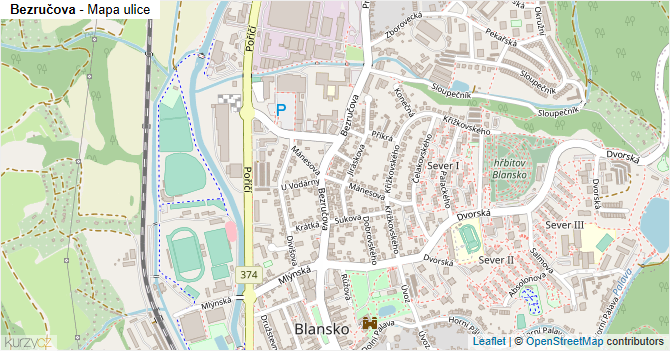 Bezručova - mapa ulice