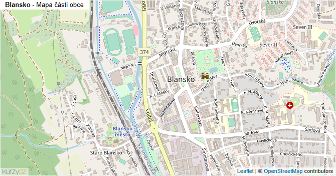 Blansko - mapa části obce
