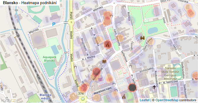Blansko - mapa podnikání