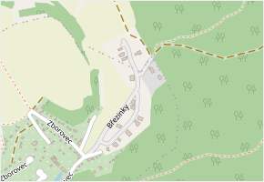 Březinky v obci Blansko - mapa ulice