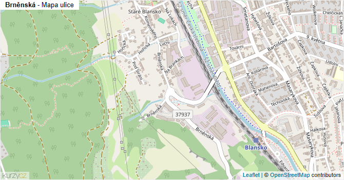 Brněnská - mapa ulice