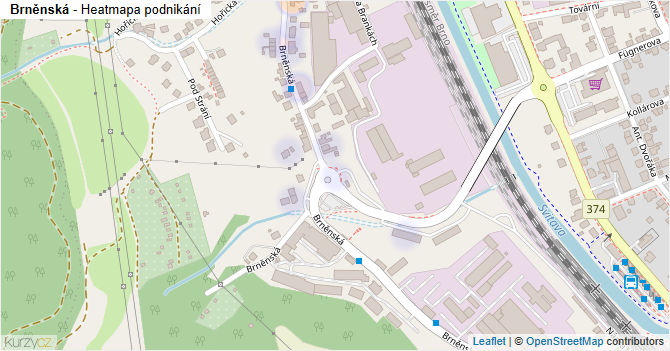 Brněnská - mapa podnikání