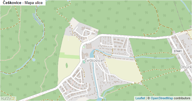 Češkovice - mapa ulice