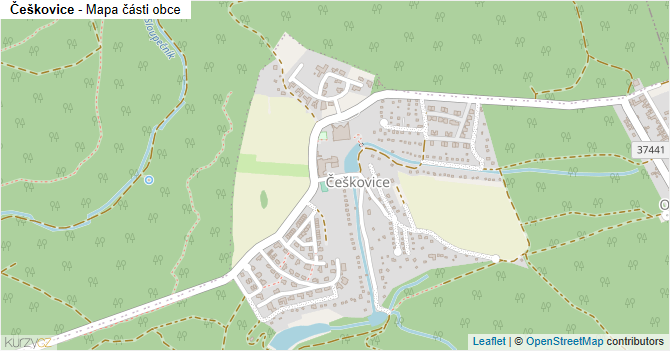 Češkovice - mapa části obce