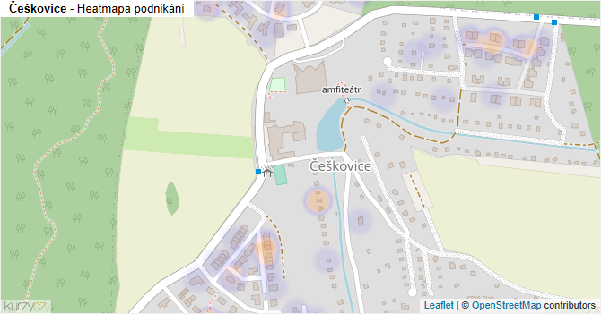 Češkovice - mapa podnikání