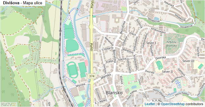 Divišova - mapa ulice