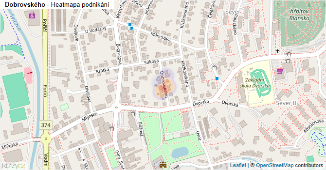 Dobrovského - mapa podnikání