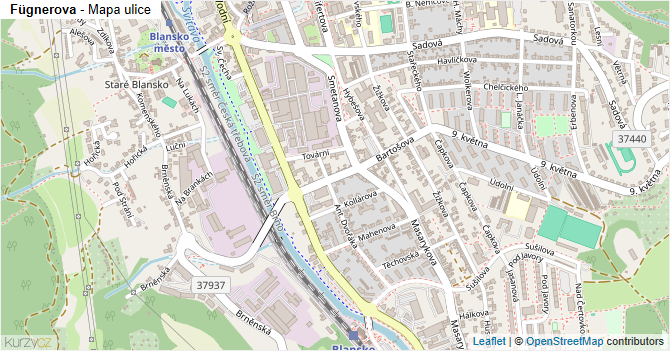Fügnerova - mapa ulice