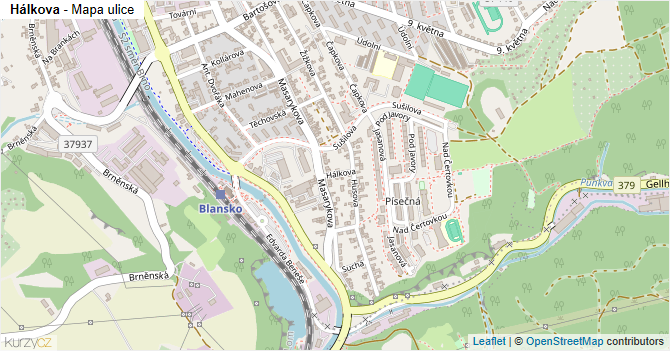 Hálkova - mapa ulice