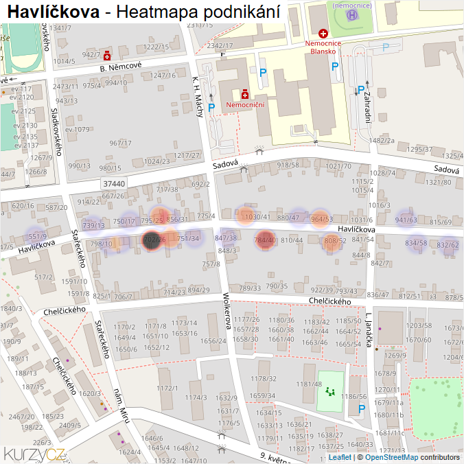 Mapa Havlíčkova - Firmy v ulici.