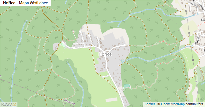 Hořice - mapa části obce