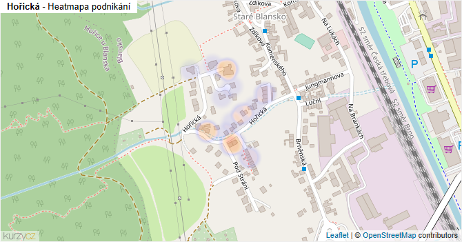Hořická - mapa podnikání