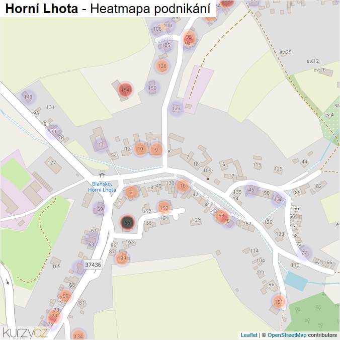 Mapa Horní Lhota - Firmy v části obce.