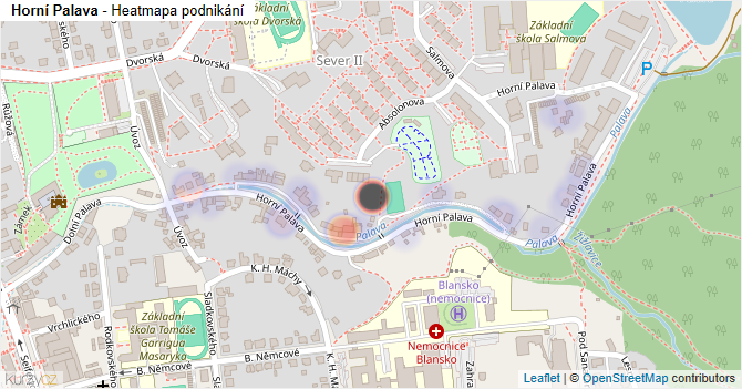 Horní Palava - mapa podnikání