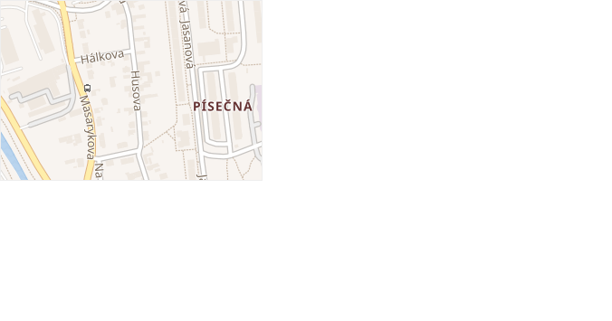 Husova v obci Blansko - mapa ulice