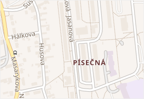 Jasanová v obci Blansko - mapa ulice