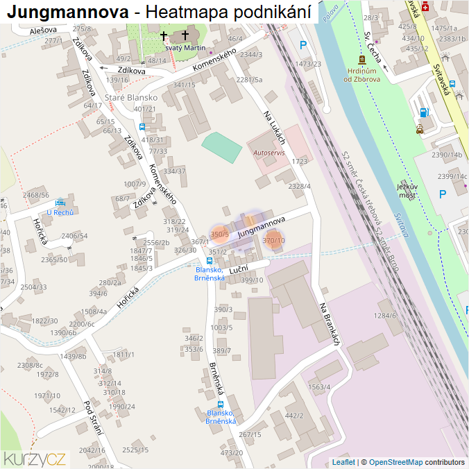 Mapa Jungmannova - Firmy v ulici.