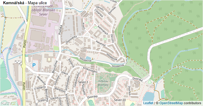 Kamnářská - mapa ulice