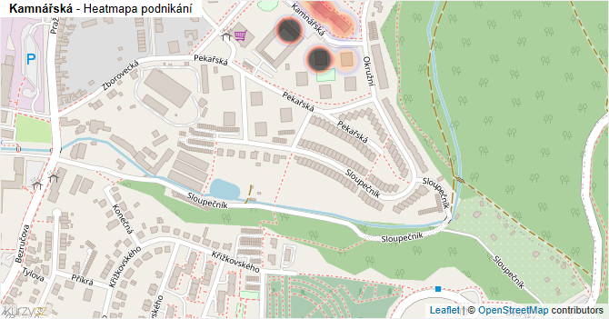 Kamnářská - mapa podnikání