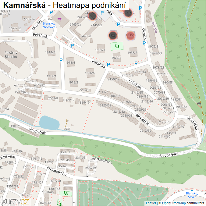 Mapa Kamnářská - Firmy v ulici.