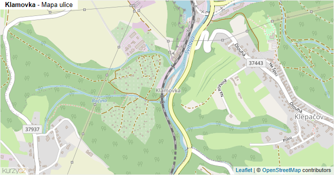 Klamovka - mapa ulice