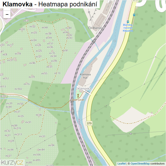 Mapa Klamovka - Firmy v ulici.
