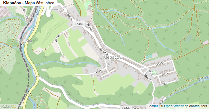 Klepačov - mapa části obce