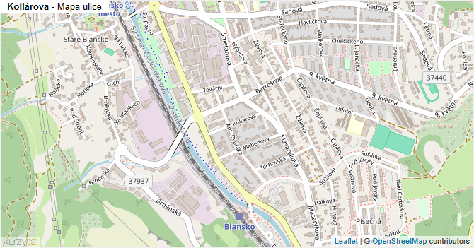 Kollárova - mapa ulice