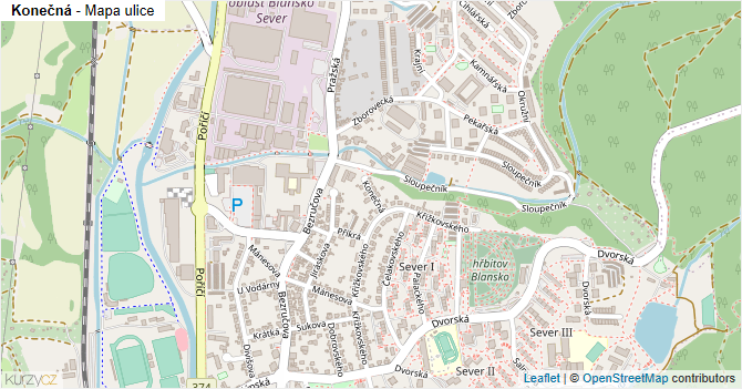 Konečná - mapa ulice