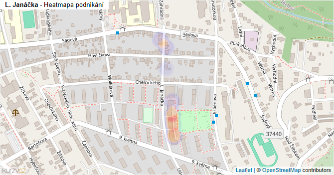 L. Janáčka - mapa podnikání