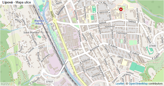 Lipová - mapa ulice